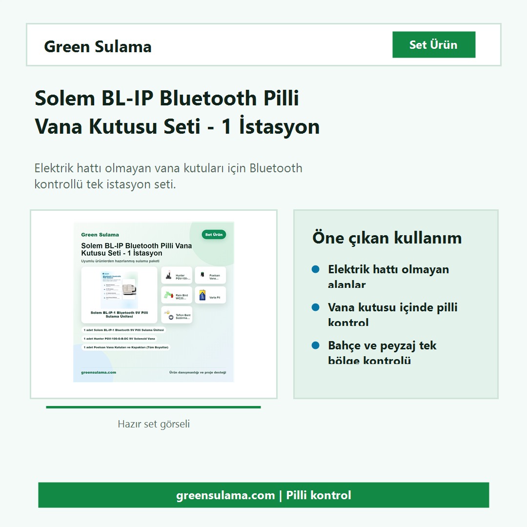 Solem BL-IP Bluetooth pilli vana kutusu seti hazır sulama seti görseli