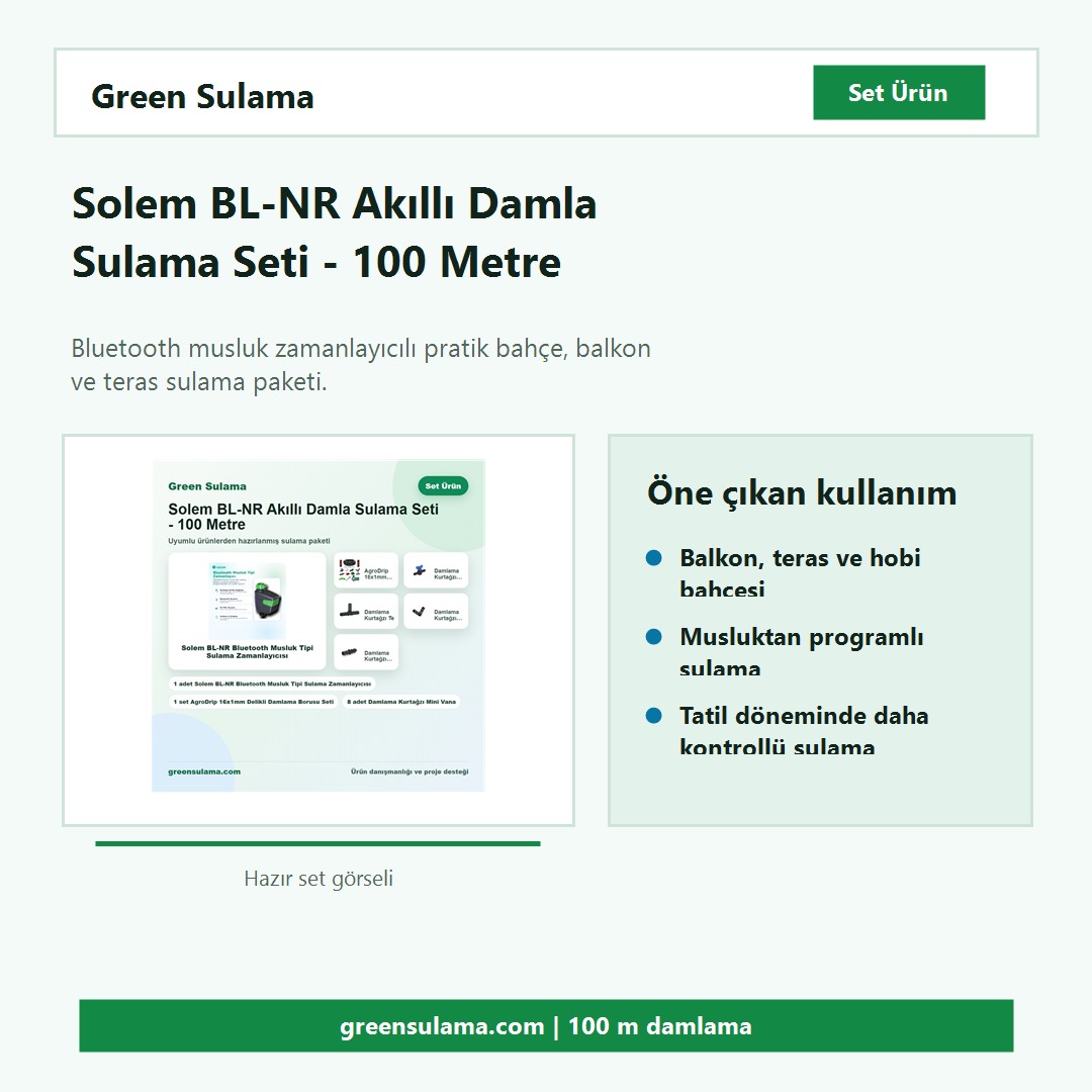 Solem BL-NR 100 metre damla sulama seti hazır sulama seti görseli